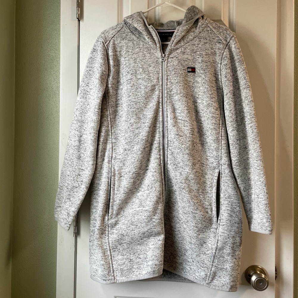 Tommy Hilfiger Women’s Full Zip Gray Jacket/Sweater, Size Large